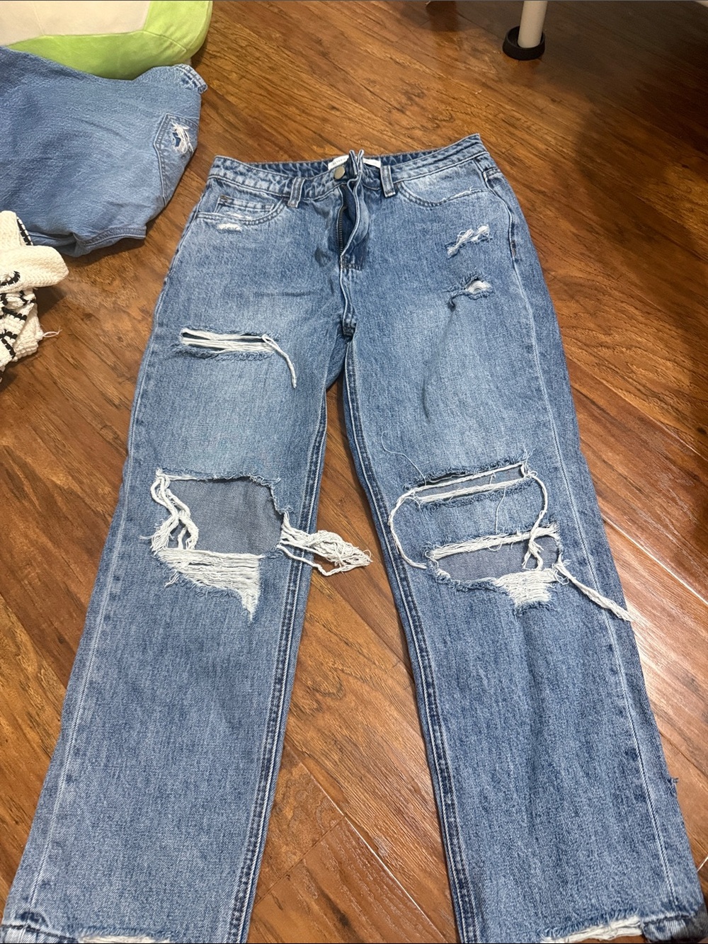 Altar'd State Distressed Light Blue Boyfriend Jeans